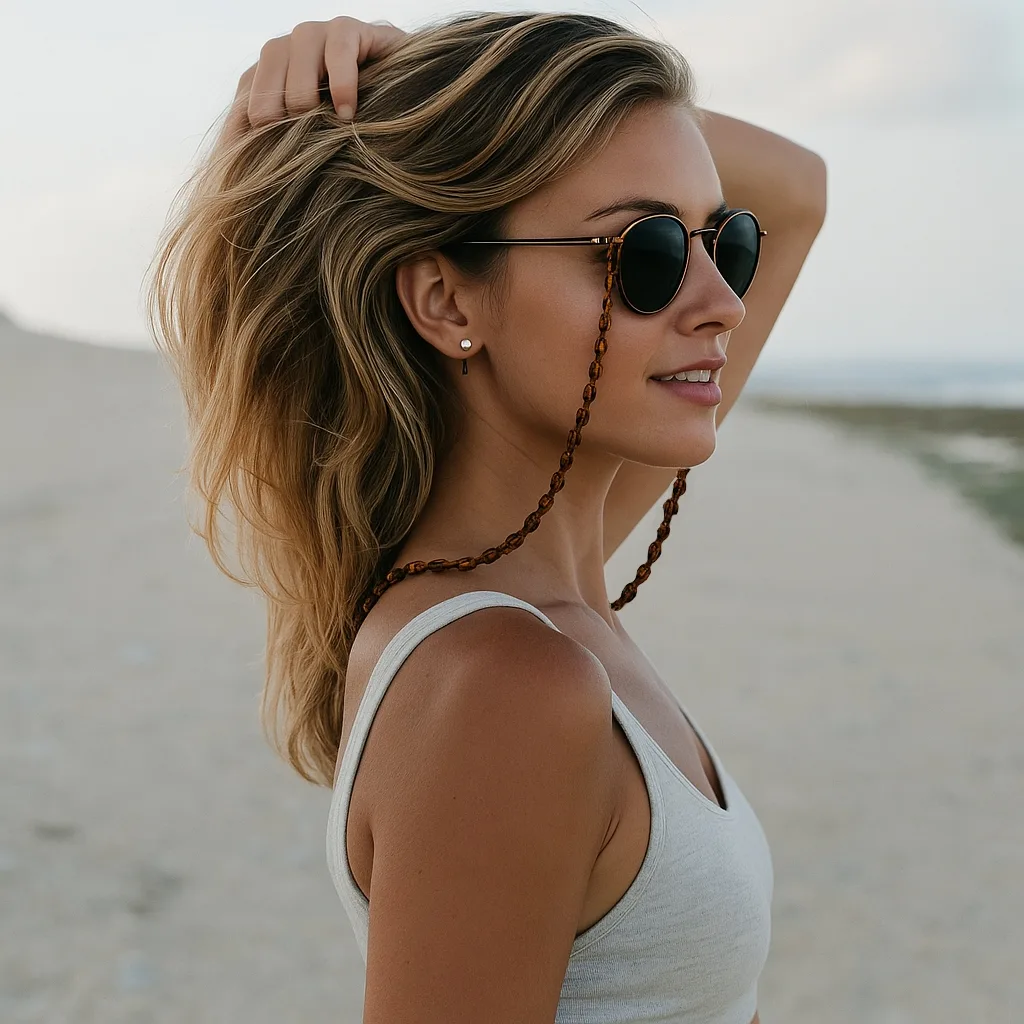 Chaine à lunettes VALENCE en fines mailles écailles