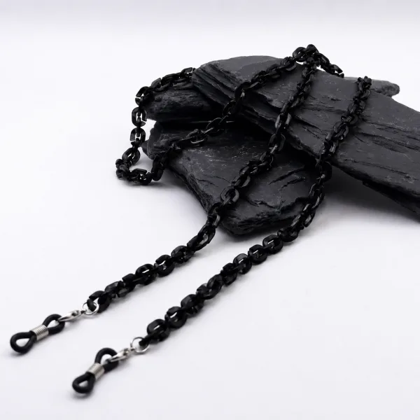 Chaine à lunettes CALABRIA en fines mailles noires 34884